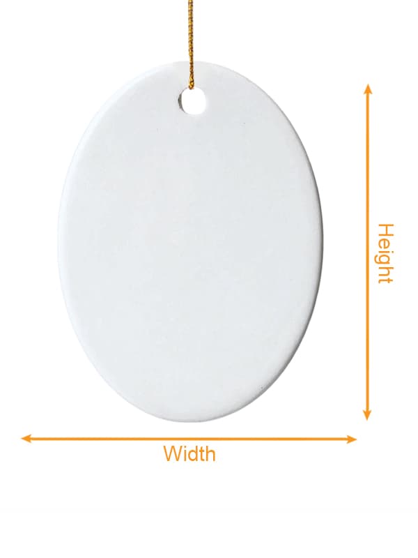 Ceramic Ornament - Oval size chart imperial