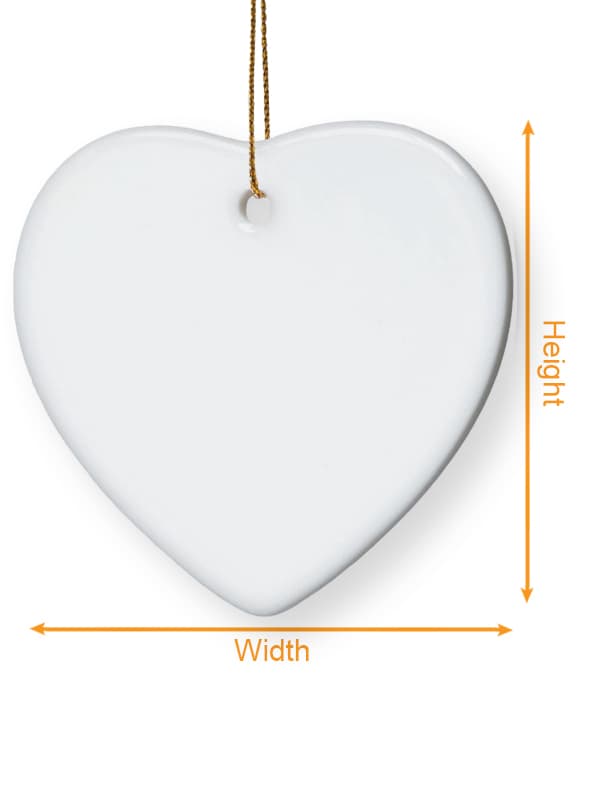 Ceramic Ornament - Heart size chart imperial