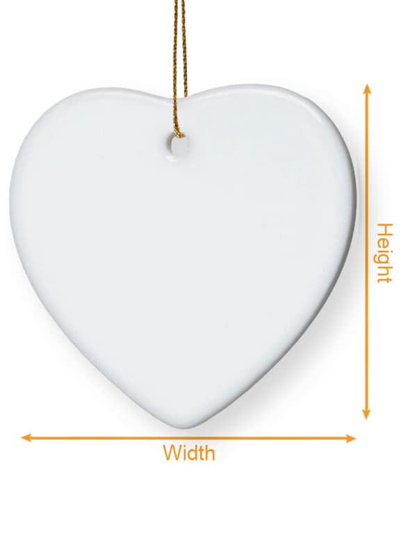 Ceramic Ornament - Heart size chart imperial