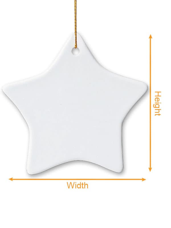 Ceramic Ornament - Star size chart imperial