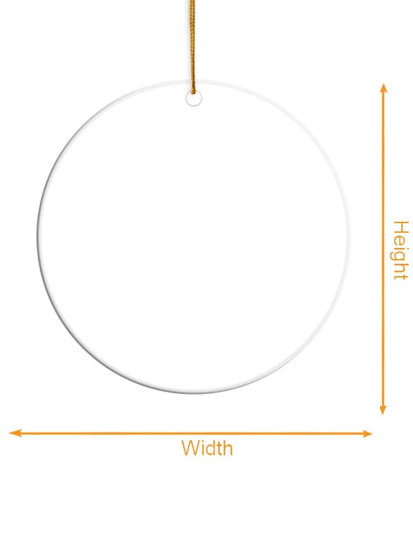 Acrylic Ornament - Circle size chart imperial