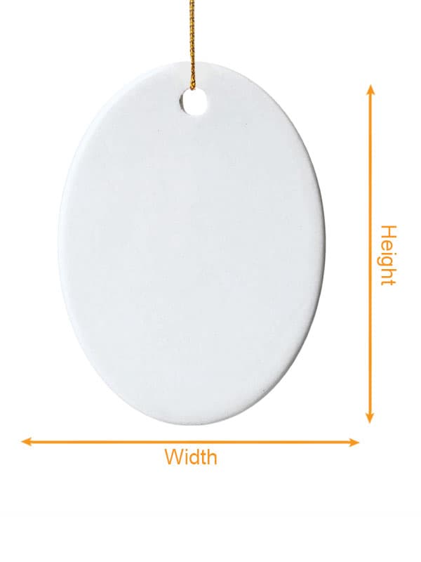 Ceramic Ornament - Oval size chart imperial