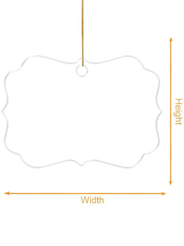 Acrylic Ornament - Medallion size chart imperial