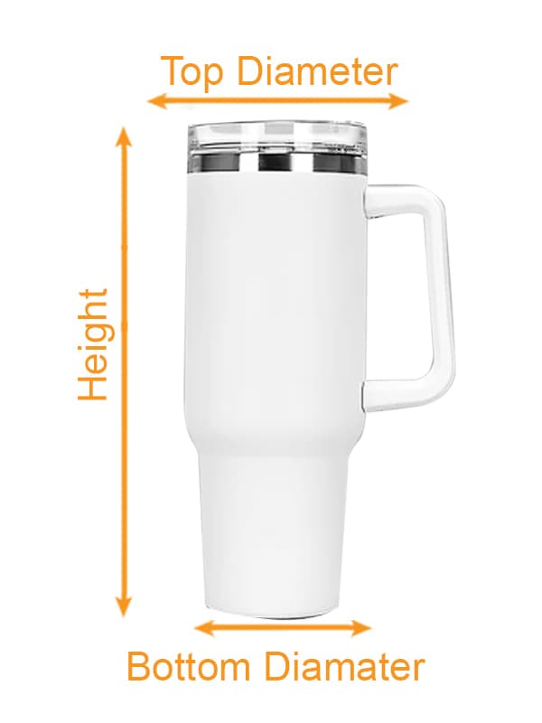 Engraved Tumbler 40oz With Straw size chart imperial