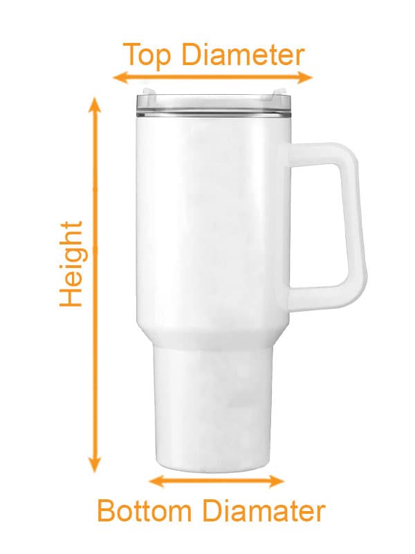 Tumbler 40oz With Straw size chart imperial