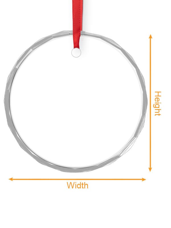 Glass Ornament - Circle (VN) size chart imperial