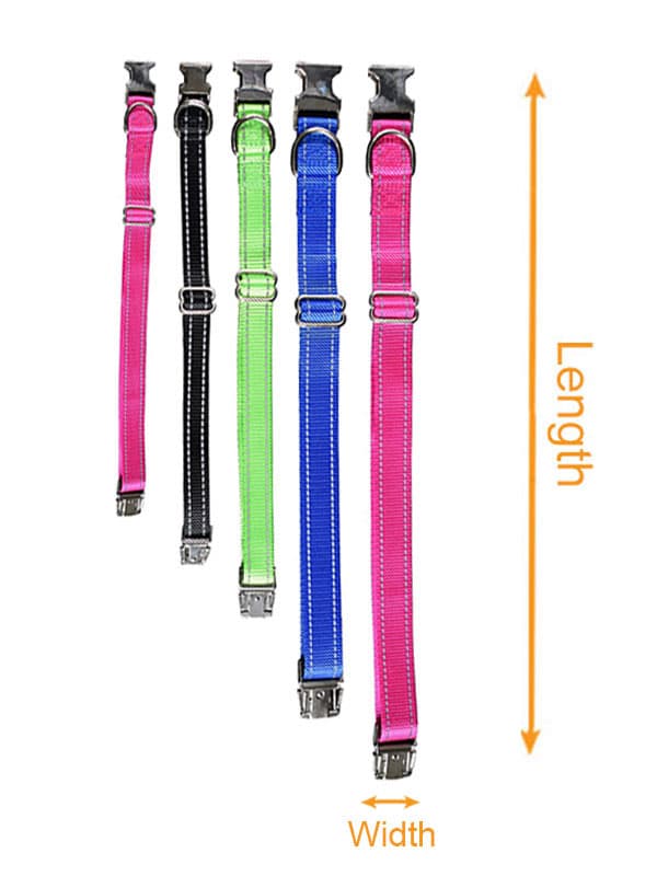 Engraved Metal Buckle Pet Collar (US Label) size chart imperial