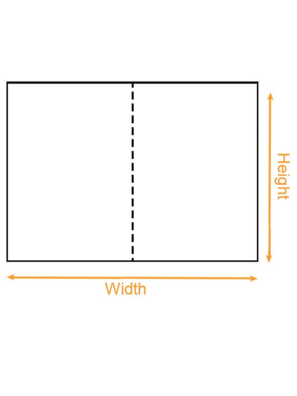 Folded Greeting Card (US) size chart imperial