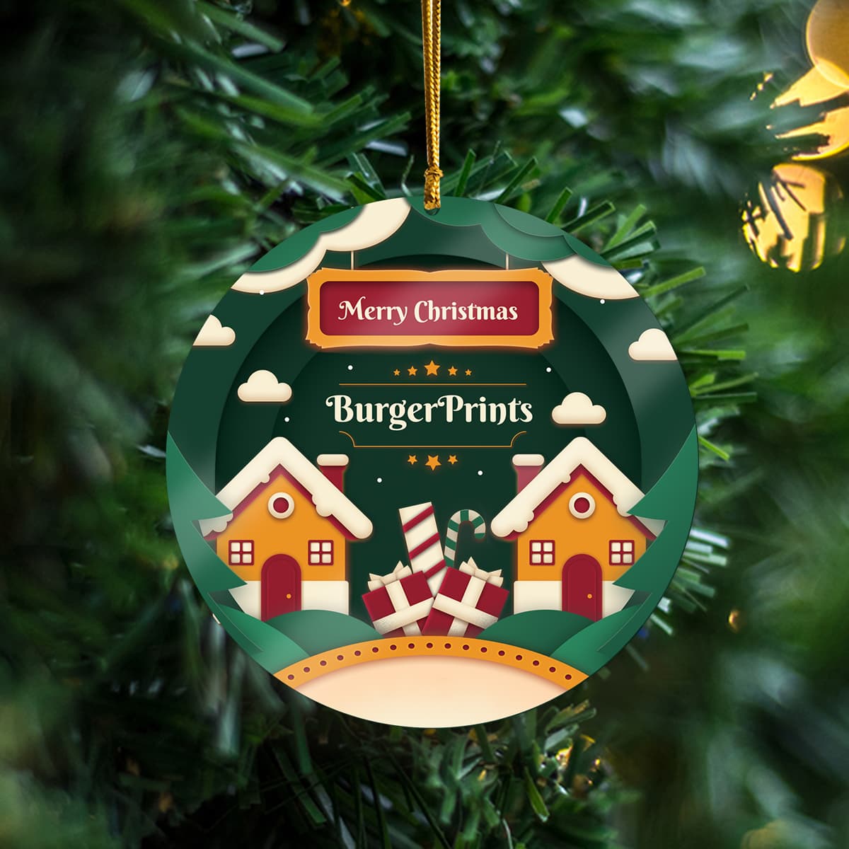 Acrylic Ornament - Custom Shape - 2 Layers (US Label)