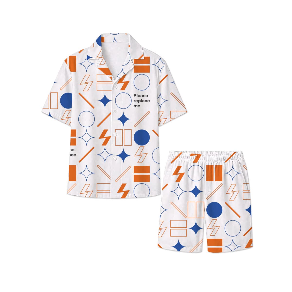 AOP Men's V-Neck Short Pajama Set (US Label) image 1