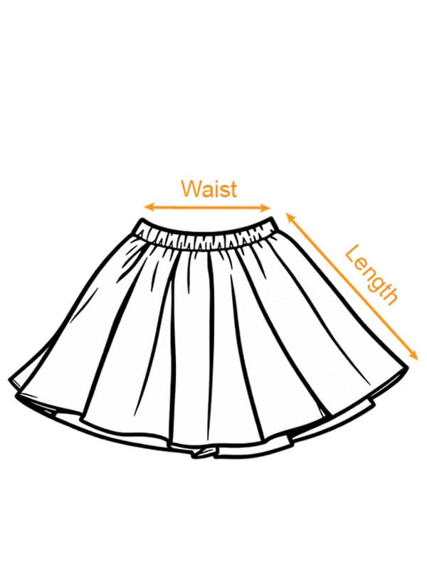 AOP Skater Skirt (US) size chart imperial