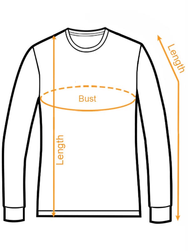 AOP Women's Crewneck Sweater (US Label) size chart imperial