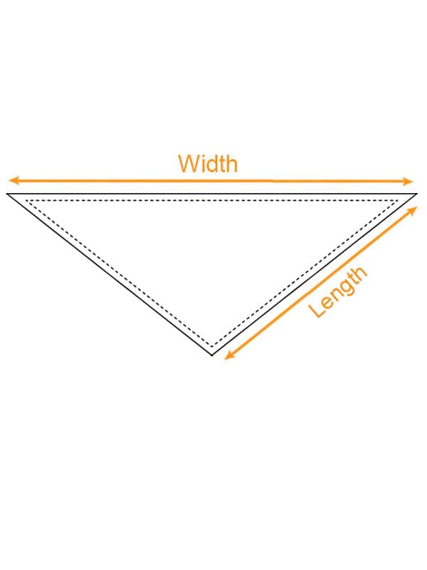 Pet Bandana (US) size chart imperial