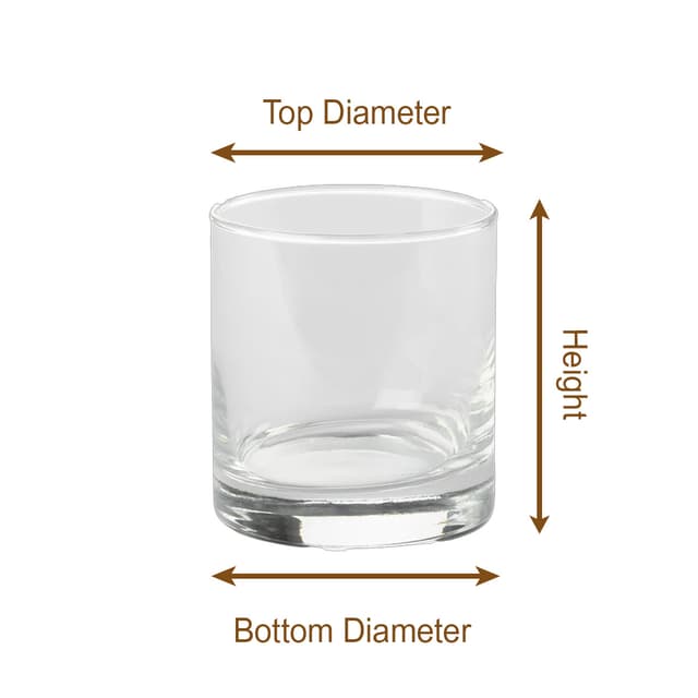 Rocks Glass 10.5oz (US) size chart imperial