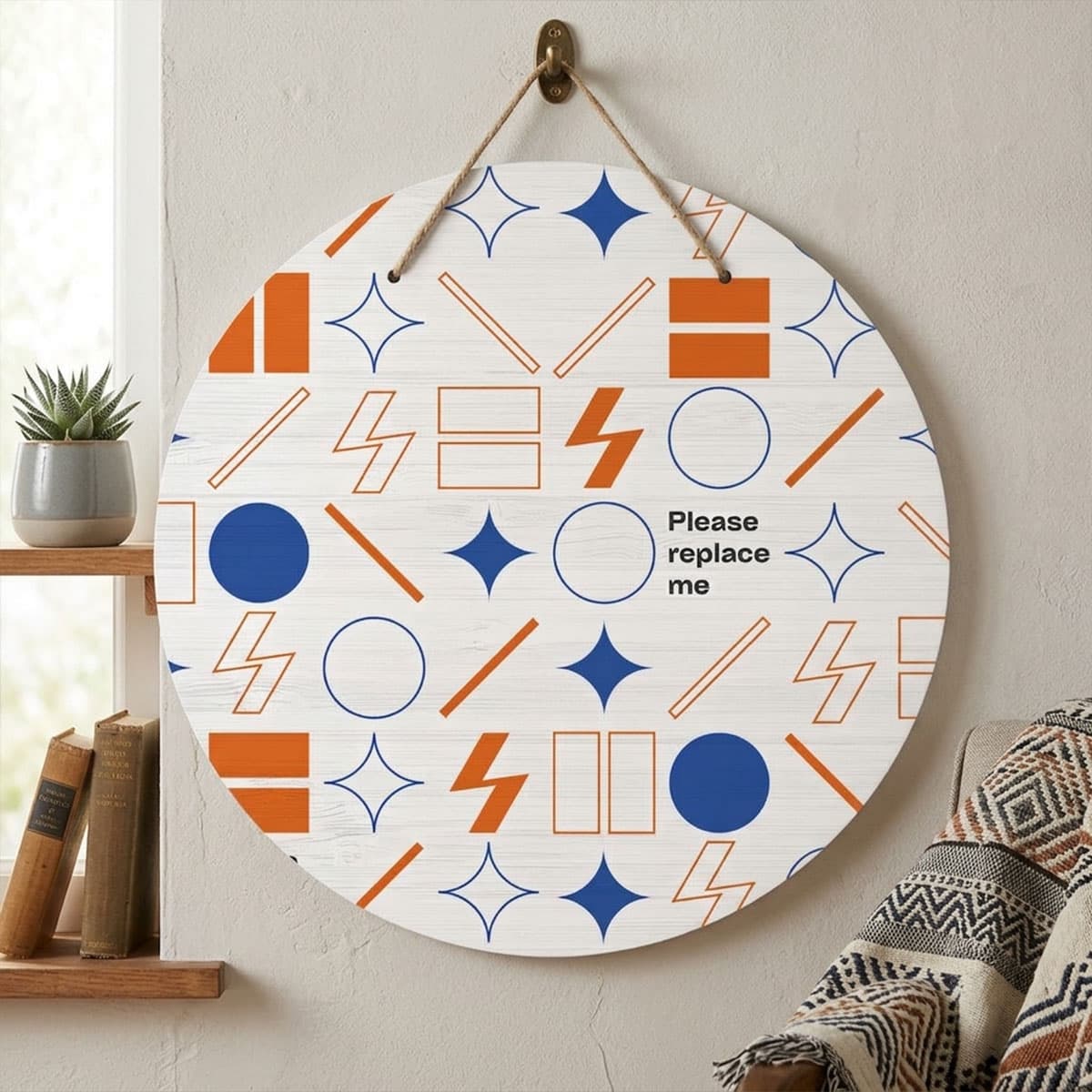 Wooden Hanging Sign - Circle (US Label)