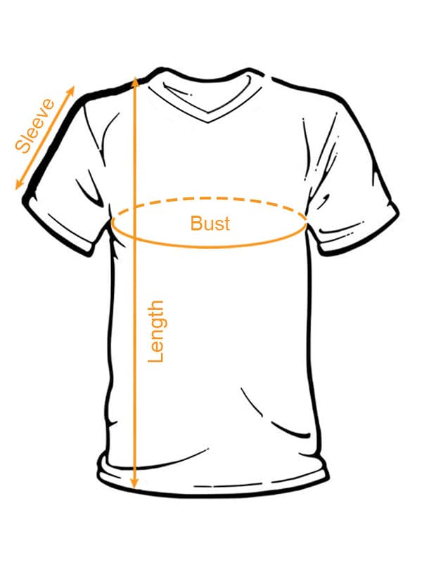 AOP Men's V-Neck Jersey Shirt (US) size chart imperial