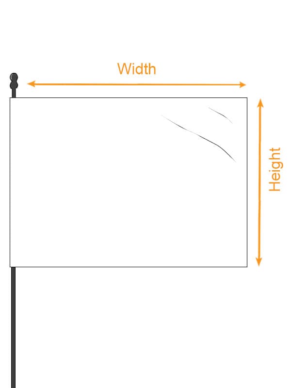 Horizontal House Flag (US) size chart imperial