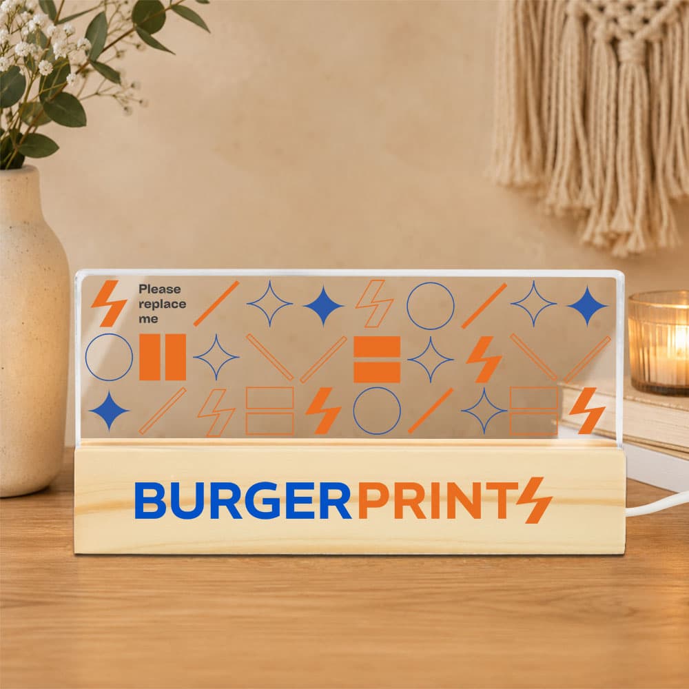 Rectangle Acrylic Night Light - Printed Base (US)