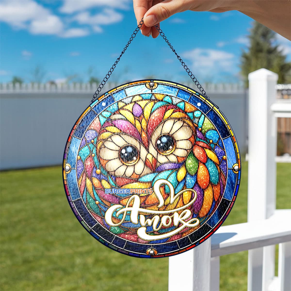 Stained Glass Suncatcher - Circle (US Label)