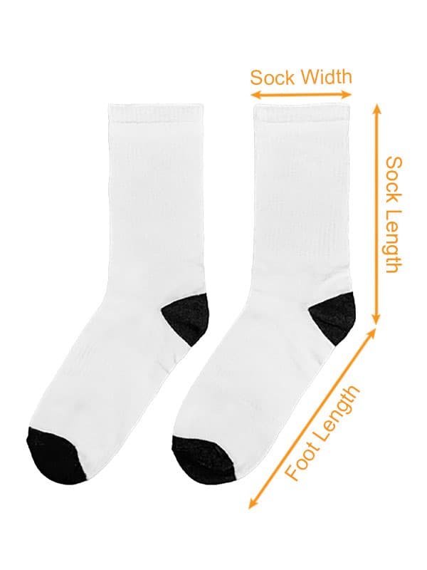 Unisex Crew Socks (US) size chart imperial