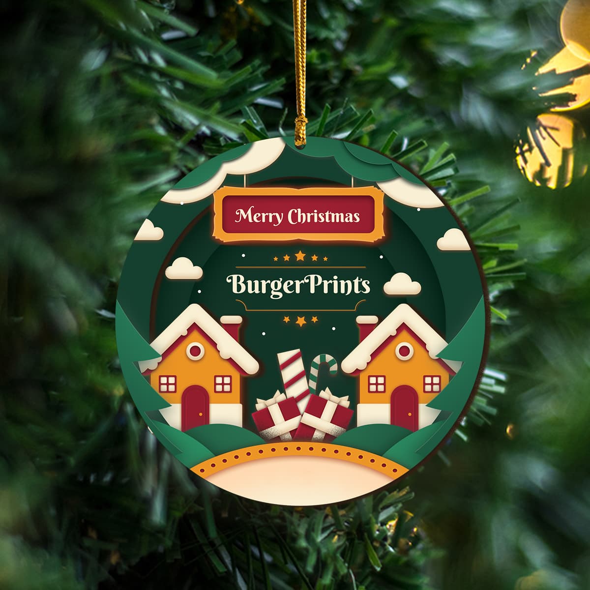 Wooden Ornament - Custom Shape - 2 Layers (US)