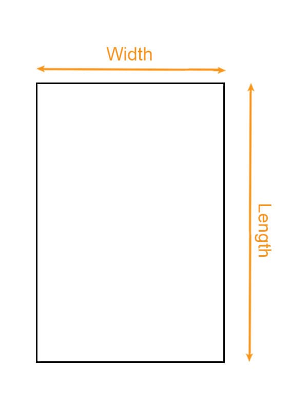 Wrapping Papers (US Label) size chart imperial