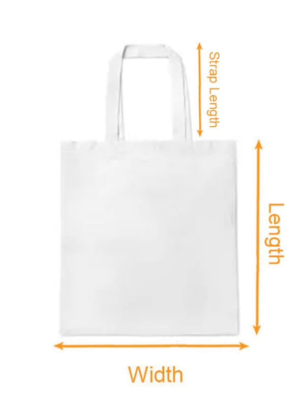 Faux Embroidered Canvas Tote Bag (VN) size chart imperial