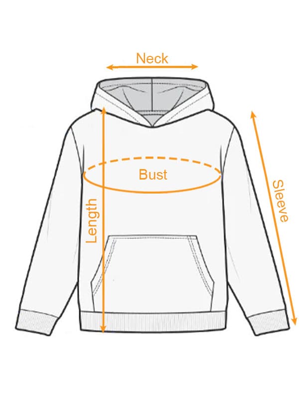 AOP Kid Hoodie (VN) size chart imperial