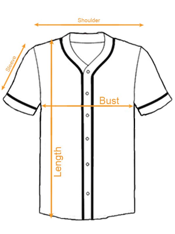 Kid & Youth Baseball Jersey - No Border (VN) size chart imperial