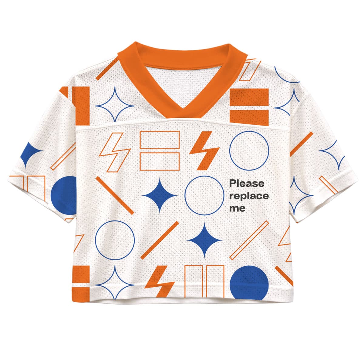 AOP Mesh Football Crop Top Jersey Shirt (VN)