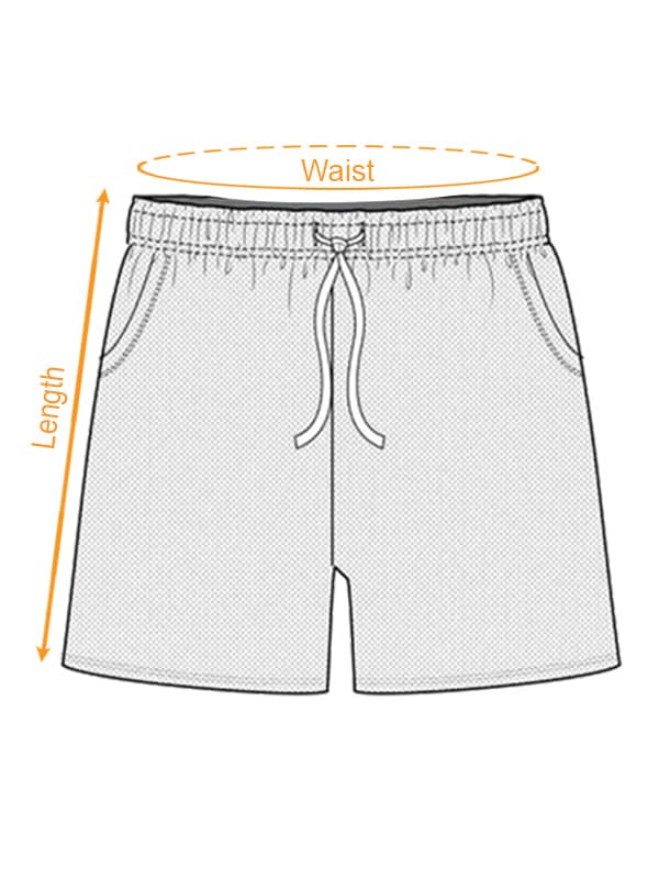 AOP Unisex Basketball Shorts (VN) size chart imperial