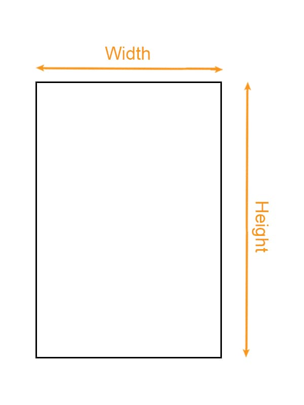 Wooden Paper Card (VN) size chart imperial