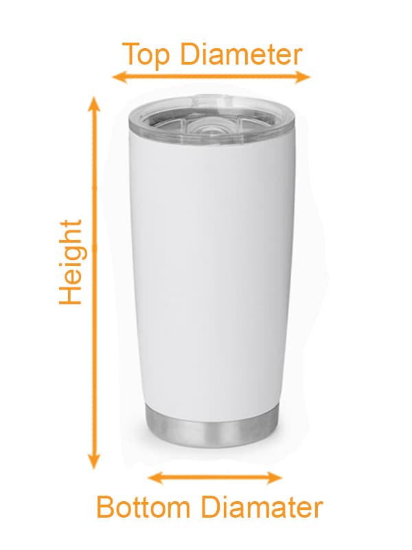 Tumbler 20oz size chart imperial
