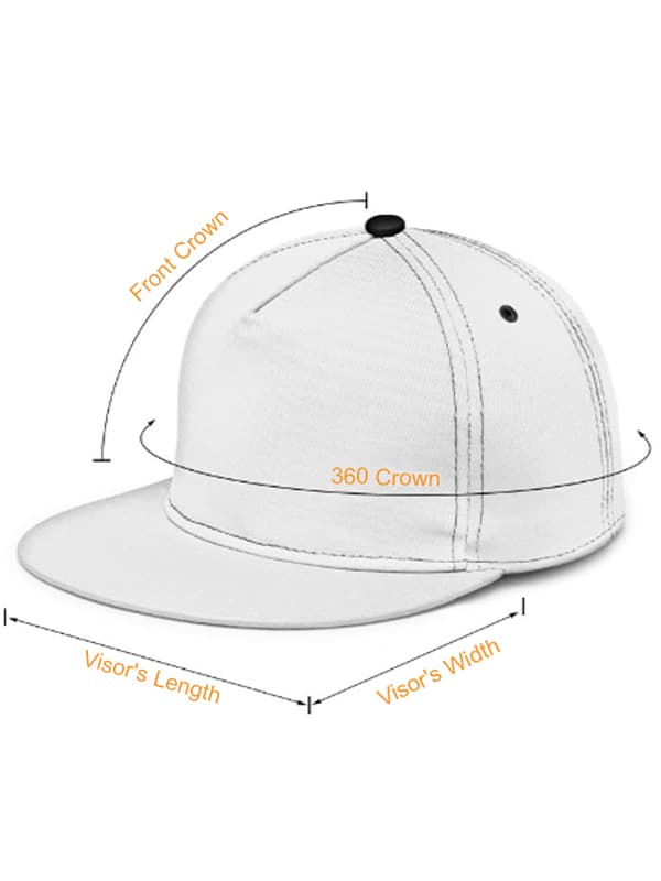 AOP Snapback Cap (CN) size chart imperial