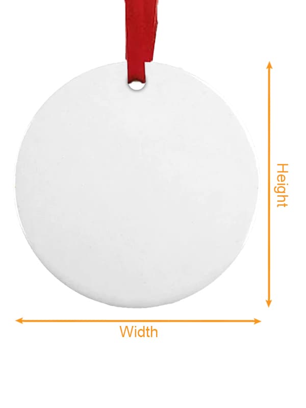 Aluminum Ornament - Round size chart imperial