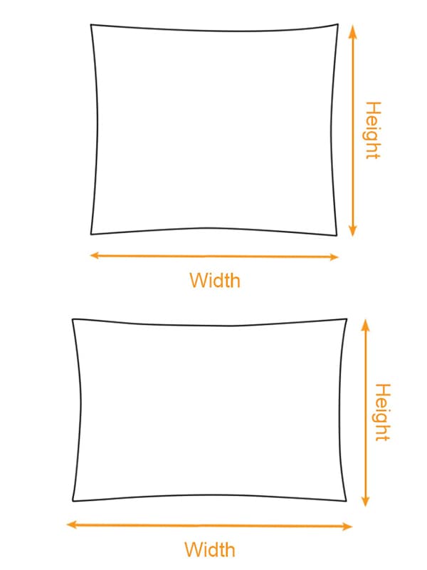 Throw Pillow size chart imperial