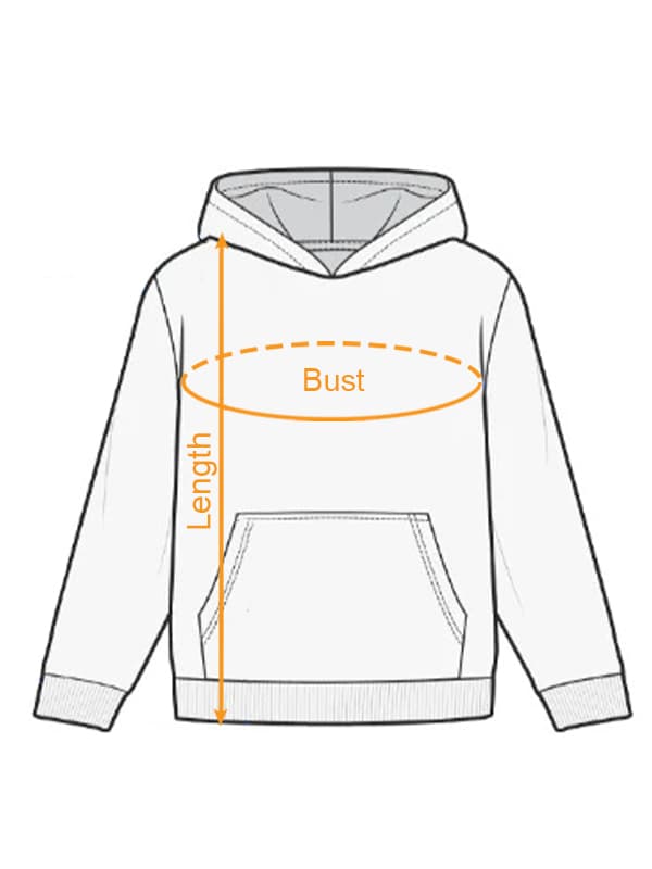 Unisex Hoodie | Bella + Canvas 3719 size chart imperial