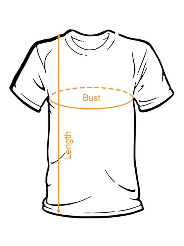 Unisex T-Shirt | Comfort Colors 1717 (US) size chart imperial