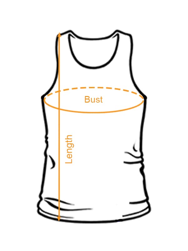 Unisex Tank Top | Gildan 5200 size chart imperial