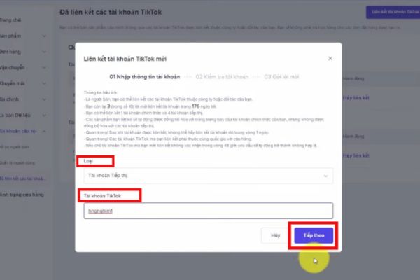 hướng dẫn Liên kết tài khoản TikTok với TikTok Shop 
