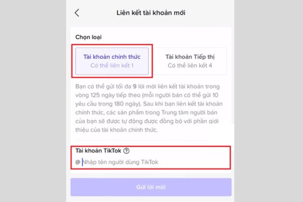 lỗi Liên kết tài khoản TikTok với TikTok Shop 