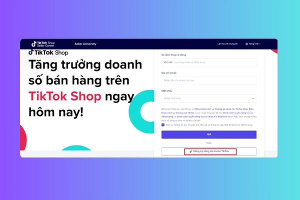 Liên kết tài khoản TikTok với TikTok Shop 