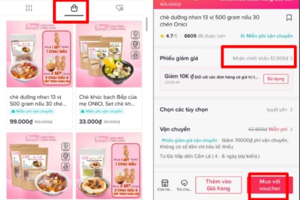 lấy voucher giảm giá TikTok Shop áp dụng với đơn hàng đầu tiên