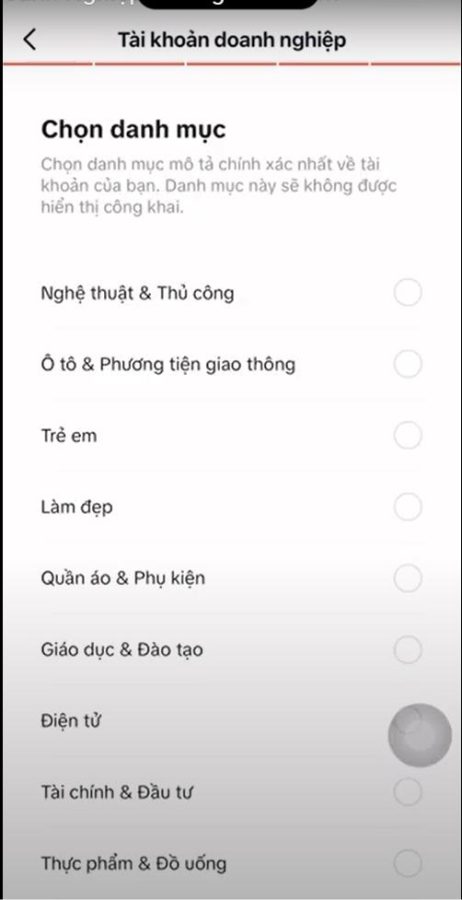 Bước 5 lập kênh tiktok cho doanh nghiệp