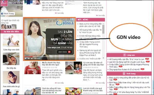 Display Ads video đính kèm văn bản