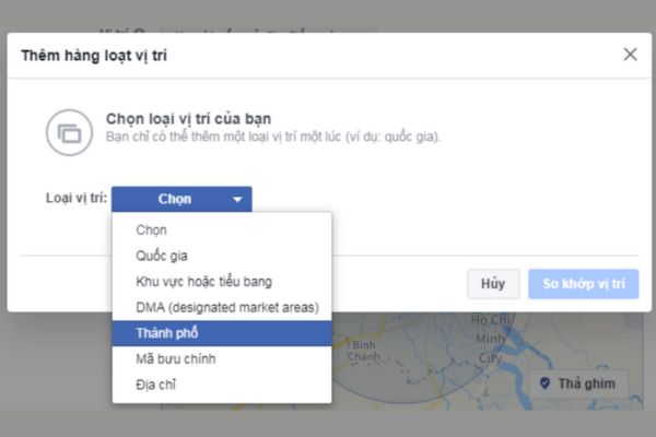 thiết lập quảng cáo nhắm tới vị trí địa lý