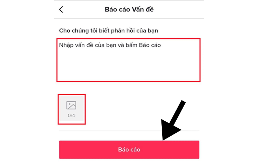 Gửi báo cáo thông qua mục “báo cáo vấn đề” để khiếu nại tài khoản TikTok bị đình chỉ