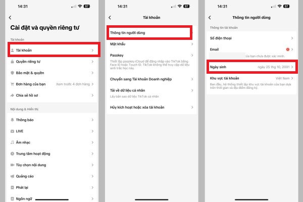 hướng dẫn cách đổi ngày sinh trên TikTok