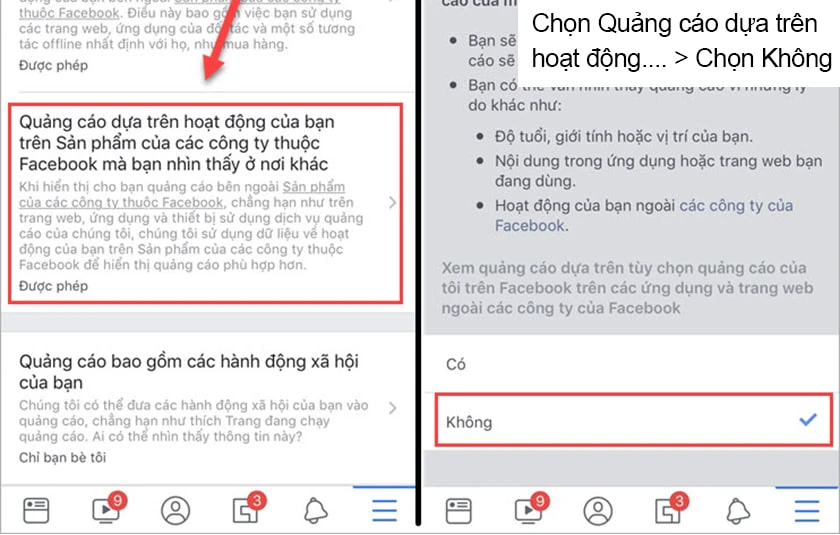 Tắt quảng cáo trên Facebook điện thoại