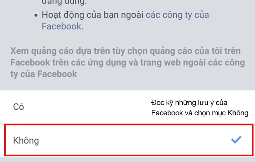 Tắt quảng cáo trên Facebook điện thoại